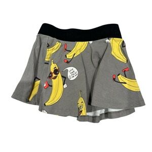 MINI RODINI Gray Skirt with Fun Banana Print - 80/86 (9-18M) *flex fit